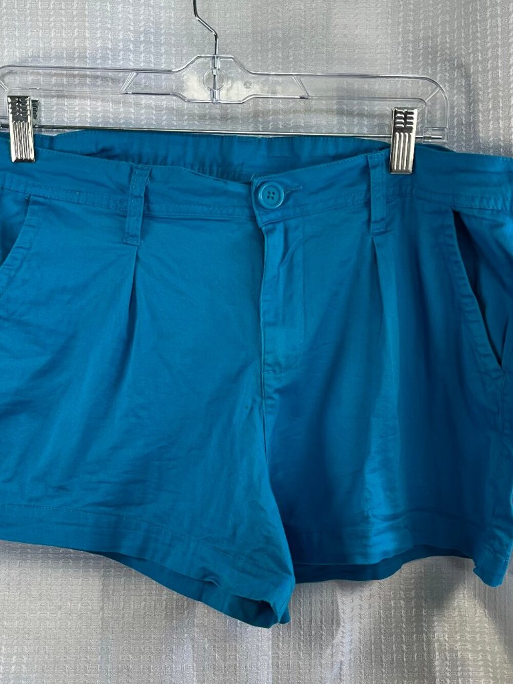 Mix & Co Turquoise Blue Lightweight Cotton-Spandex Shorts XL